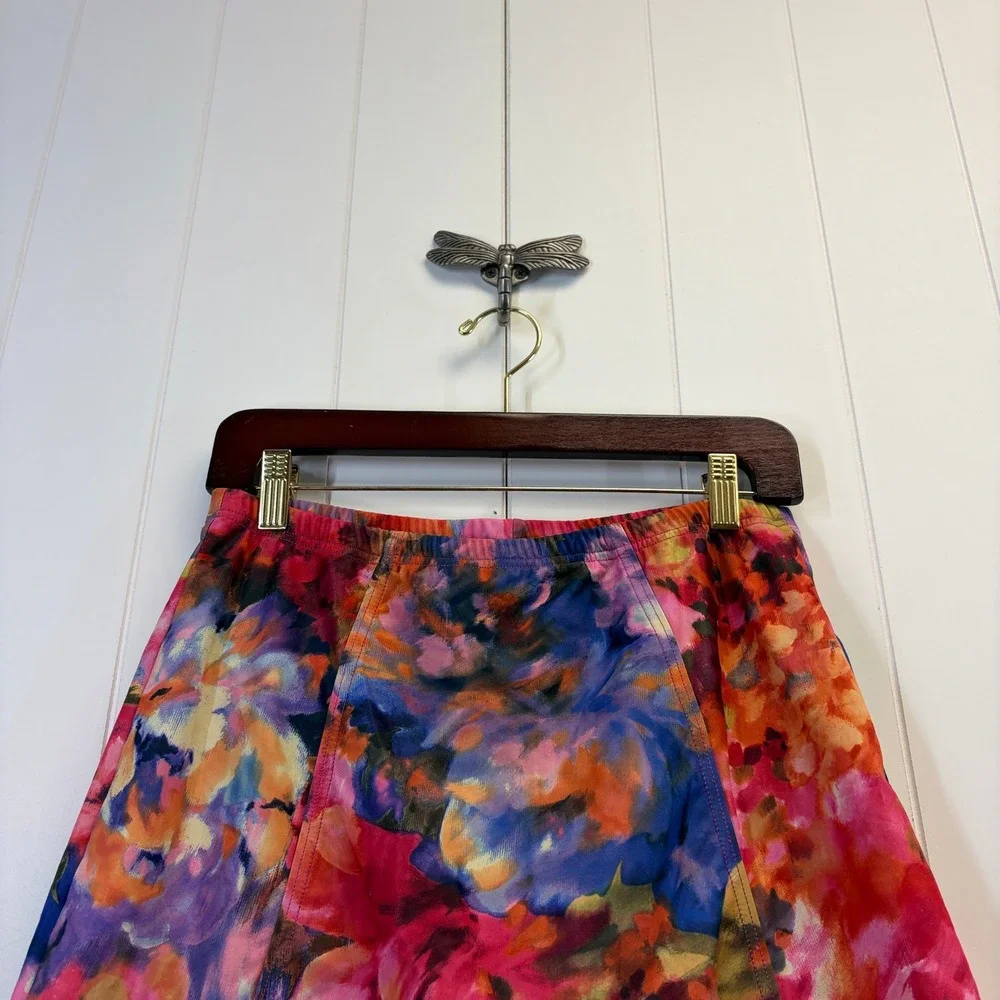 H2O Wear Watercolor Summer Swim Skirt Womens Size M Resortwear Vacation Beach